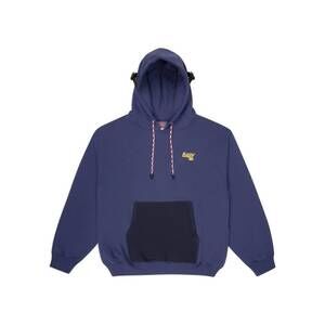 NEW BALLY unisex hike organic cotton hooded sweatshirt in purple